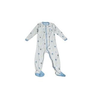 Cozy Blue and Gray Kids Footie Pajamas